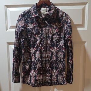 Ariat Black and Red Paisley Shirt